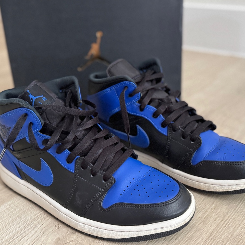 Air Jordan 1 Men's Sneakers in Black and Royal Blue